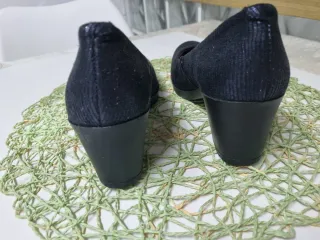 Zapatos de tacón piel negros/morados T37 ,