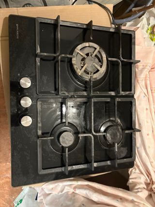 Placa de gas negra 3 fuegos
