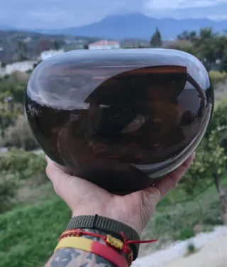 Jarrón smoky glass vintage