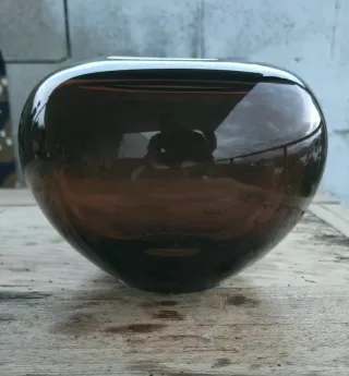 Jarrón smoky glass vintage