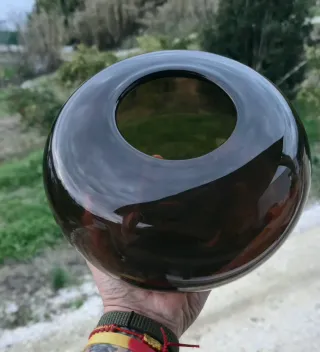 Jarrón smoky glass vintage