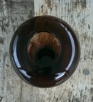 Jarrón smoky glass vintage