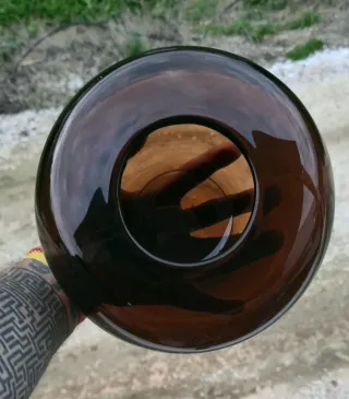 Jarrón smoky glass vintage