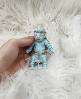 Mini avatar azul silicona articulado