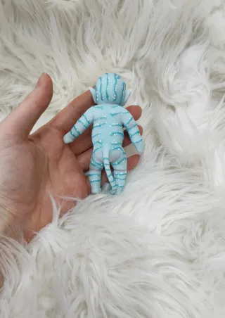 Mini avatar azul silicona articulado