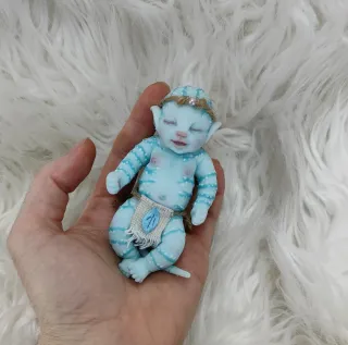 Mini avatar azul silicona articulado