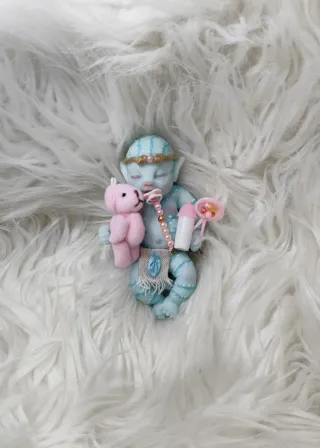 Mini avatar azul silicona articulado