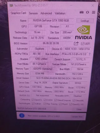 Gigabyte GTX 1060 6GB GDDR5