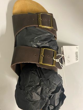 Sandalias de piel para hombre Marrón Talla 45 p