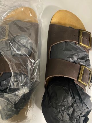 Sandalias de piel para hombre Marrón Talla 45 p