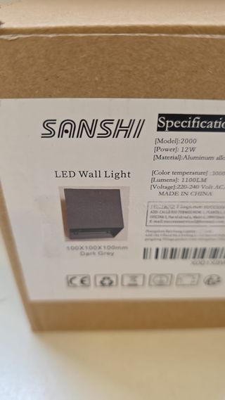 Applique LED Cubo Grigio 12W GC092