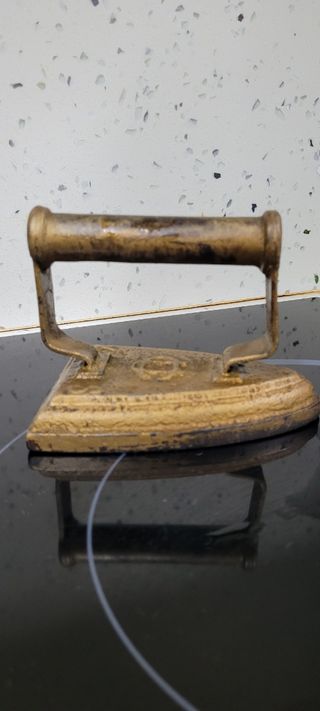 Plancha vintange de hierro fundido