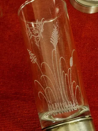 Set 6 bicchieri vetro con fascia argento 800