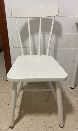 Juego 2 Sillas Madera Blanca