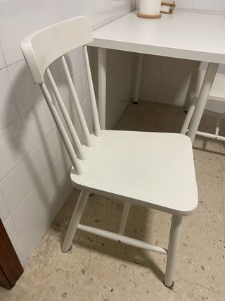 Juego 2 Sillas Madera Blanca