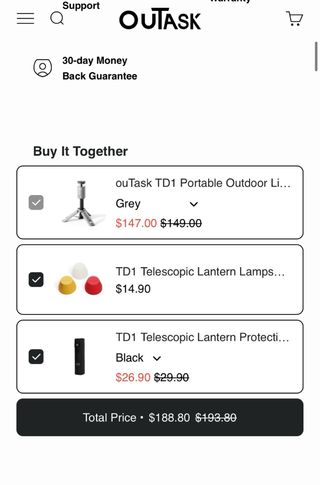 KIT Linterna Trípode OUTASK TD1 Original + funda +