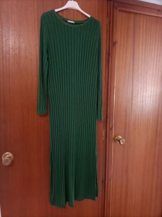 Vestido largo verde de punto