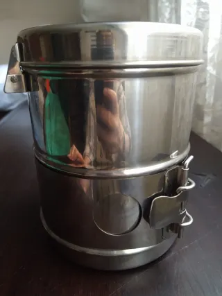 Bombona esterilización gasas acero inoxidable18x14