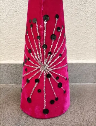 Set 2 Alberi Natale Cono Velluto e Paillettes