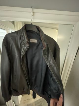 Chaqueta de Piel Hombre Kenneth Cole Marrón Talla