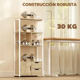 Librería Estantería Madera y Metal