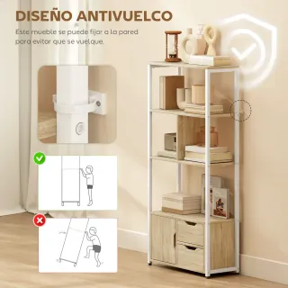 Librería Estantería Madera y Metal