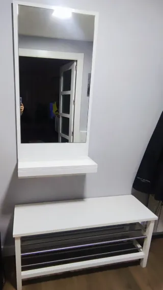 Banco zapatero recibidor espejo