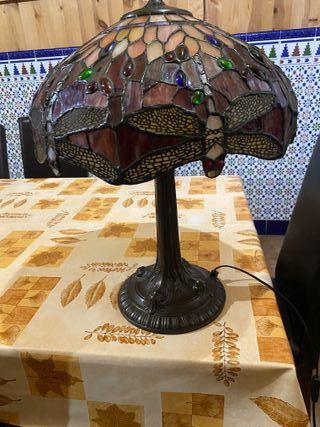 Lámpara Tiffany, libelulas Vidrio Metal