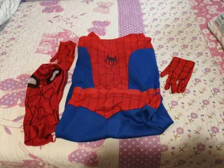 Disfraz Spiderman T. 8-10 años, Máscara y Guantes