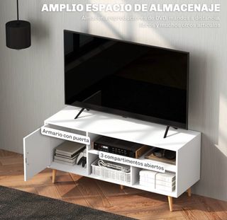 Mueble TV Blanco y Madera