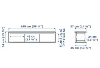 Estantería pared madera maciza negra Hemnes Ikea