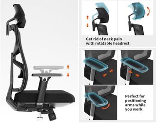 Silla de Oficina Ergonómica HOLLUDLE Negra