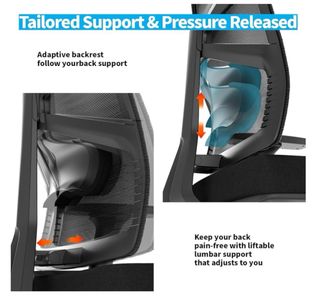 Silla de Oficina Ergonómica HOLLUDLE Negra