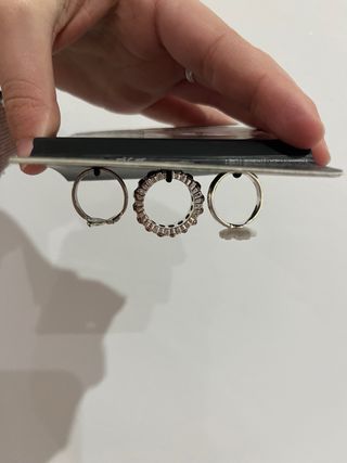 Pack 3 Anillos New Yorker plateados rosa blanco S