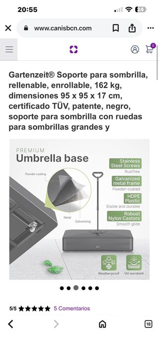 Soporte para sombrilla con ruedas