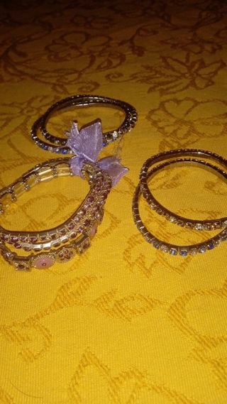 Set bracciali elastici tennis viola e blu