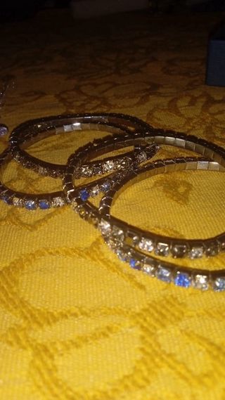 Set bracciali elastici tennis viola e blu