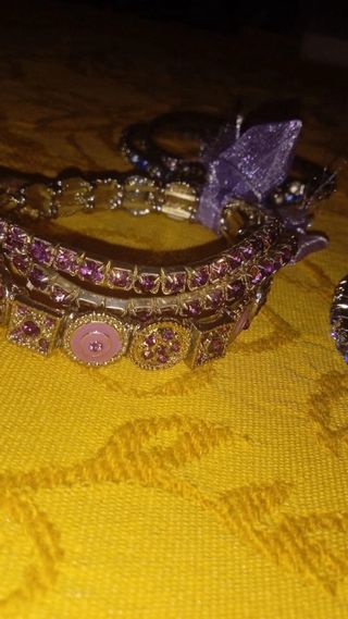 Set bracciali elastici tennis viola e blu