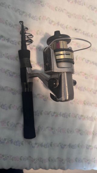 2 Caña de pescar con carrete
