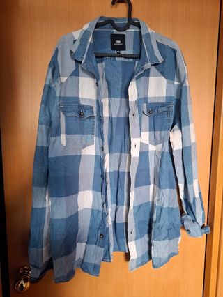 Camisa Ckh Cuadros Azul y Blanco Talla XXL