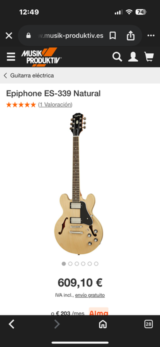 Guitarra Epiphone Dot Natural