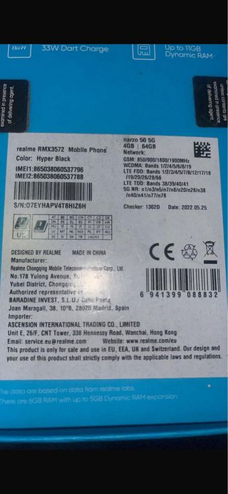 Realme Narzo 50 5G Negro