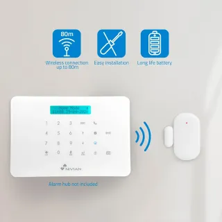 Nivian–Detector de Apertura valido para Puertas y Ventanas Compatible con Alarma Nivian
