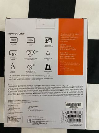 Webcam Creative Live! Cam Sync 4K Negra