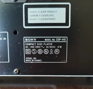 Reproductor CD Sony CDP-415 Negro
