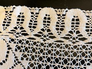 Mantel encaje vintage redondo blanco