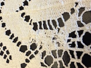 Mantel encaje vintage redondo blanco