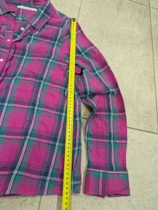 Camisa de cuadros rosa y verde