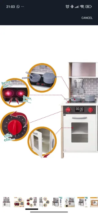 Cocina de Juguete de Madera para Niños