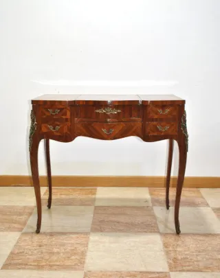 Antiguo Tocador de madera Luis XV con marquetería